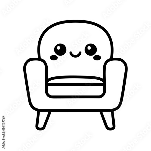 cute sofa chair design vector