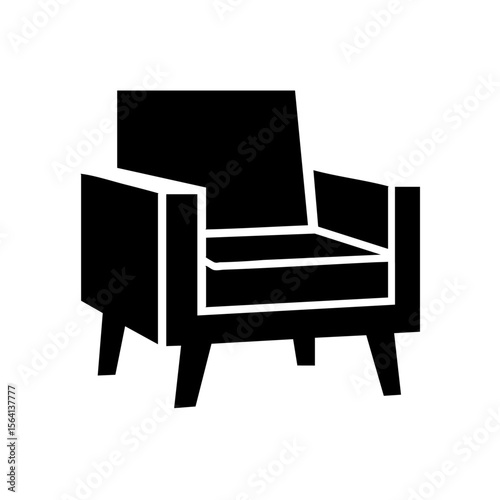 black and white sofa chair vector