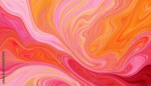 vibrant orange and pink marbling oil acrylic paint background illustration abstract art wallpaper with liquid fluid marbled paper texture banner painting texture