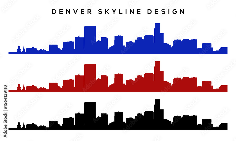 Denver Skyline Vector – Iconic City Silhouette Denver Skyline Vector – Iconic City Silhouette
