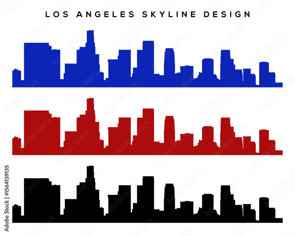Naklejka premium Los Angeles Skyline Vector – L.A. Downtown Silhouette