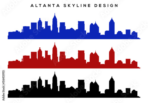 Atlanta Skyline Silhouette – Vector Atlanta City Illustration