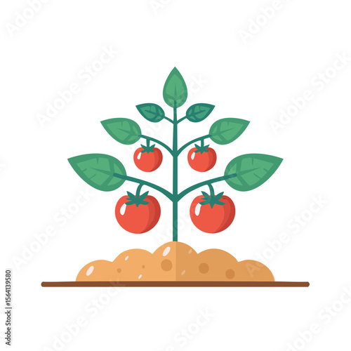 Tomato Plant Food Icon Isol...