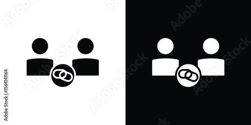 Affiliate link icon simple flat graphic illustrations. Black and white silhouette vector