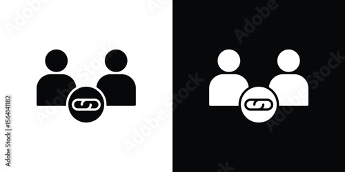 Affiliate link icon simple flat graphic illustrations. Black and white silhouette vector