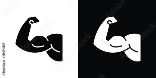 Arm icon simple flat graphic illustrations. Black and white silhouette vector