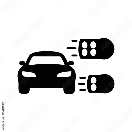 Autonomous driving systems and sensor technology concept with car and sensors