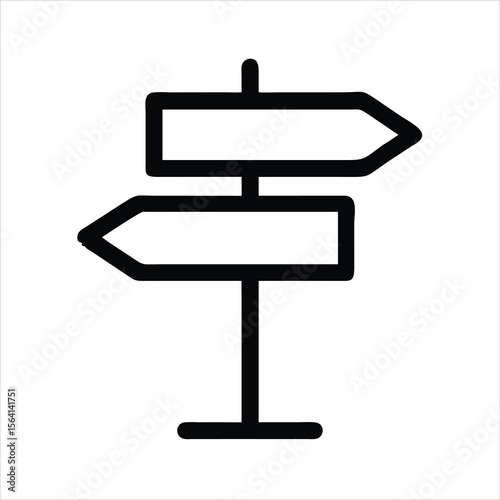 Black directional signpost icon crossroads choice