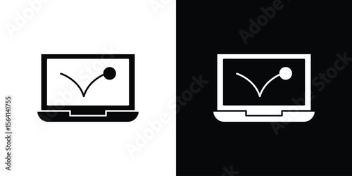 Bounce rate icon simple flat graphic illustrations. Black and white silhouette vector