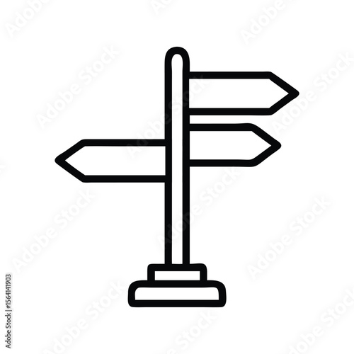 Black directional signpost icon guidance choice