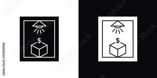 Business incubator icon simple flat graphic illustrations. Black and white silhouette vector
