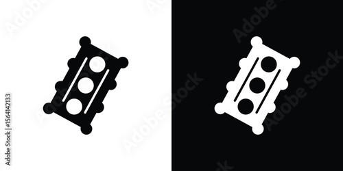 Car gasket icon simple flat graphic illustrations. Black and white silhouette vector