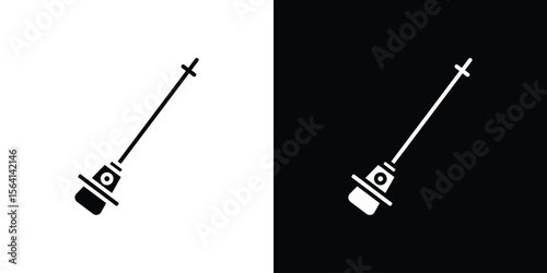 Car dipstick icon simple flat graphic illustrations. Black and white silhouette vector