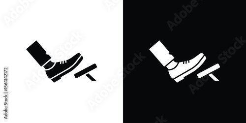 car pedal icon simple flat graphic illustrations. Black and white silhouette vector