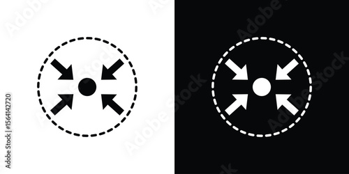 Compact size icon simple flat graphic illustrations. Black and white silhouette vector