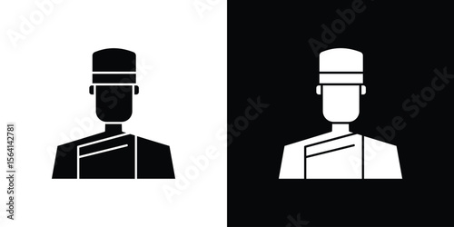 Concierge icon simple flat graphic illustrations. Black and white silhouette vector