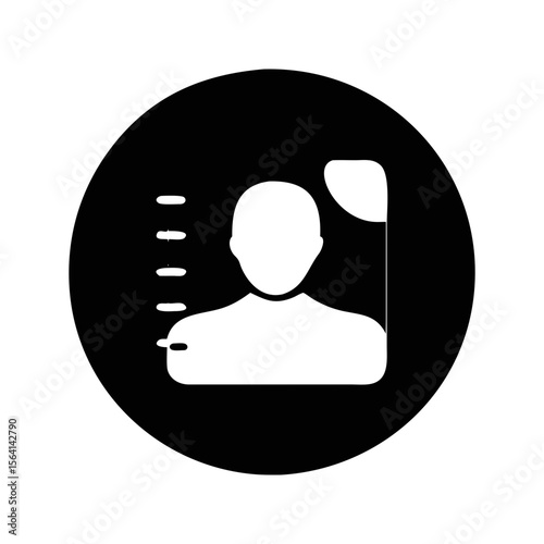Generic user profile icon in black circle for account identification purpose