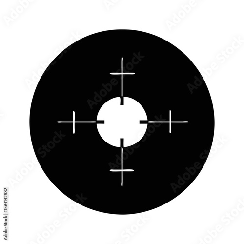 Monochrome circular target for precision shooting, archery, or scientific measurement applications
