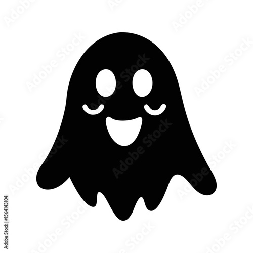 Smiling Ghost Icon for Halloween Season and Spooky Themed Content Creation