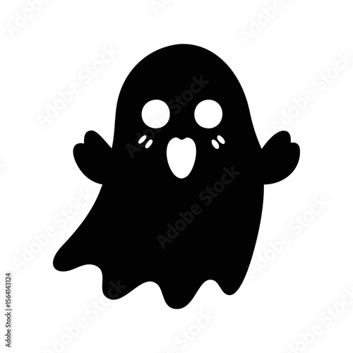 Spooky and Adorable Cartoon Ghost Illustration Ready for Halloween Fun