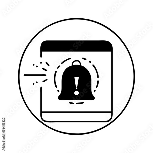 Stylized notification alert icon for app interfaces and software systems