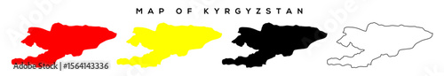 Kyrgyzstan Map Outline – Minimal Vector