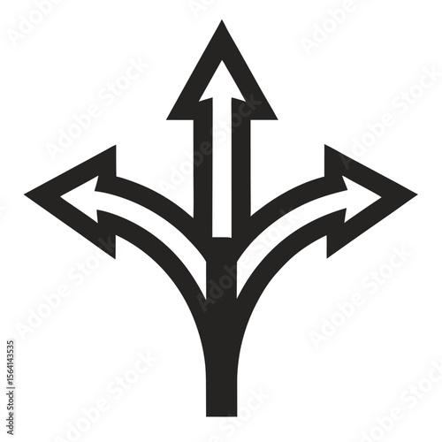 Branching directional arrows symbol split choice
