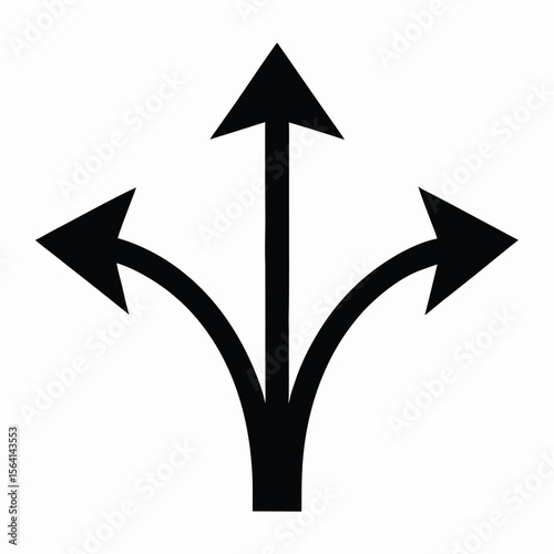 Branching directional arrows three way choice