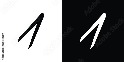 Eyebrow tweezers icon simple flat graphic illustrations. Black and white silhouette vector