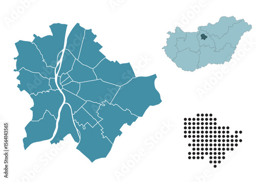 Set maps of Budapest city