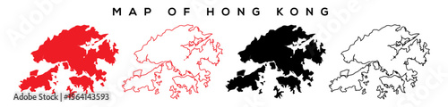 Hong Kong Map Outline – Minimal Vector