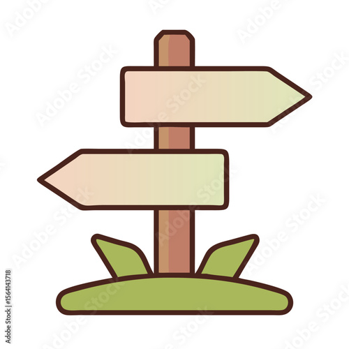 Directional signpost with blank arrows guidance