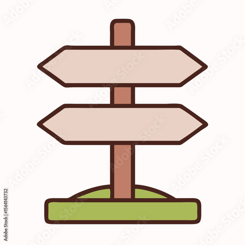 Directional signpost with blank panels arrows guidance