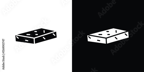 Halva icon simple flat graphic illustrations. Black and white silhouette vector
