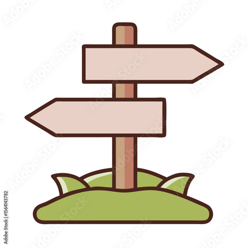 Directional signpost with blank signs guidance choice