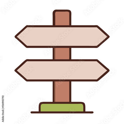Directional signpost with blank panels navigation guidance