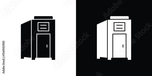 Infrared heat cabin icon simple flat graphic illustrations. Black and white silhouette vector