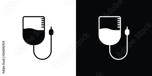 Intravenous icon simple flat graphic illustrations. Black and white silhouette vector
