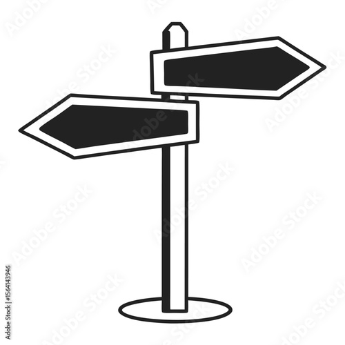 Directional signpost with two arrows guidance information