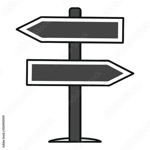 Directional Signpost With Two Arrows guidance information