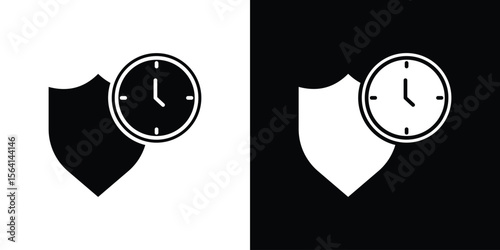 Long term icon simple flat graphic illustrations. Black and white silhouette vector