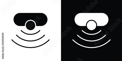 Motion sensor icon simple flat graphic illustrations. Black and white silhouette vector