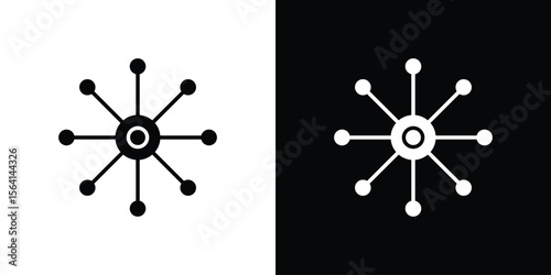 Multichannel icon simple flat graphic illustrations. Black and white silhouette vector