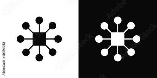 Multi channel icon simple flat graphic illustrations. Black and white silhouette vector