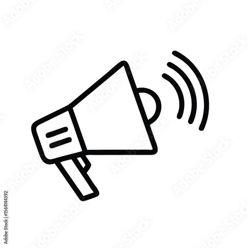 Megaphone announcement sound waves communication broadcast