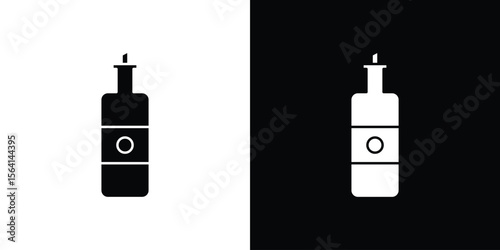 Olive oil icon simple flat graphic illustrations. Black and white silhouette vector