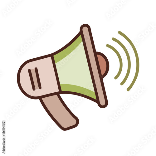Megaphone sound waves announcement communication