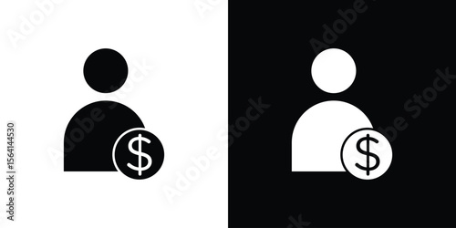 Personal loan icon simple flat graphic illustrations. Black and white silhouette vector