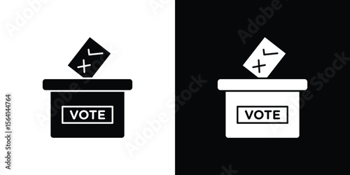Referendum icon simple flat graphic illustrations. Black and white silhouette vector