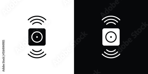 Sensor icon simple flat graphic illustrations. Black and white silhouette vector